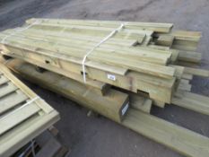 2 X PALLETS OF ASSORTED TIMBER POSTS AND FENCING TIMBERS.