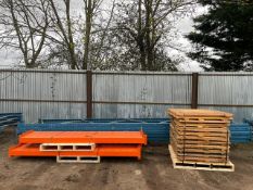 BUNDLE OF 4 BAYS OF PALLET RACKING WITH UPRIGHTS, BEAMS AND BOARDS