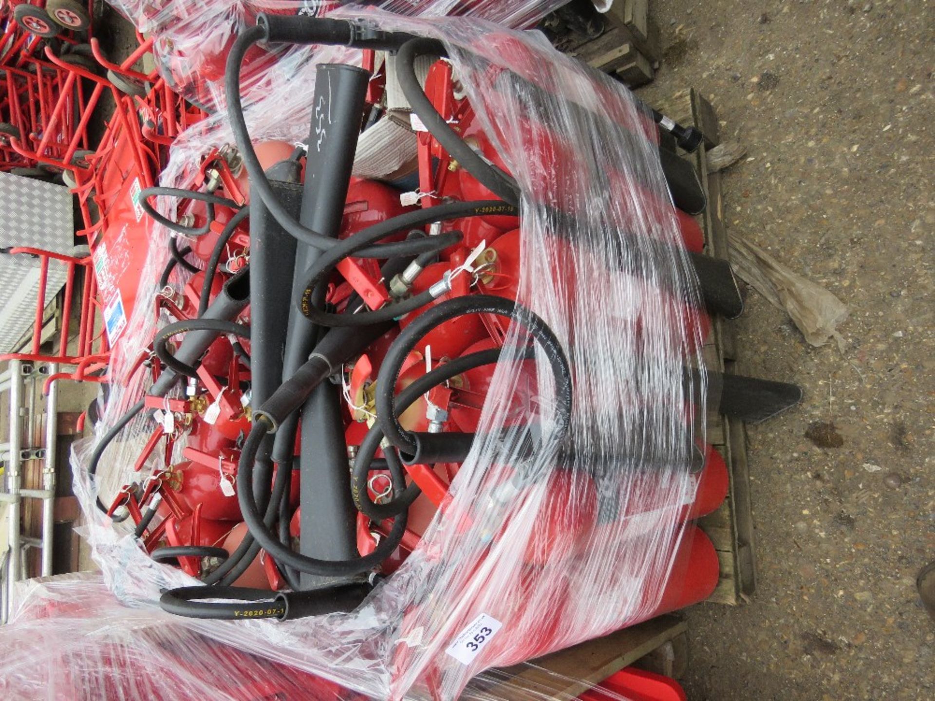 PALLET OF ASSORTED FIRE EXTINGUISHERS, MAINLY CO2 TYPE. SOURCED FROM LONDON OFFICE BLOCK. REQUIRE CE - Image 2 of 3