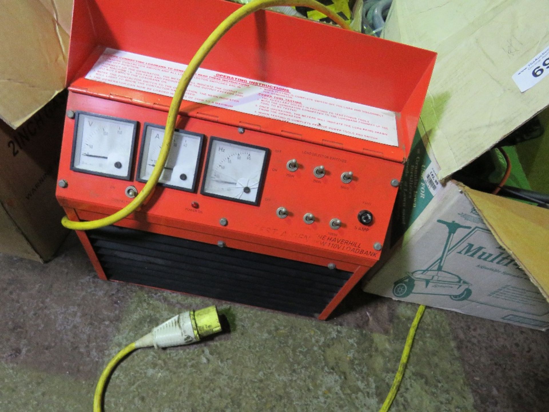 HAVERHILL 110VOLT LOAD BANK GENERATOR TESTER UNIT. THIS LOT IS SOLD UNDER THE AUCTIONEERS MARGIN SCH