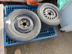 4 X WHEELS AND TYRES, 13" AND 14". NO VAT CHARGED ON THE HAMMER PRICE OF THIS LOT.