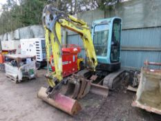 YANMAR VIO 25-4 MINI EXCAVATOR, YEAR 2011 WITH 4 X BUCKETS.3707rec hrs