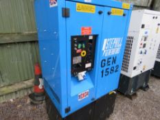 STEPHILL 10KVA COMPACT GENERATOR SET, KUBOTA 3 CYLINDER DIESEL ENGINE. PARTS MISSING AS SHOWN. PREVI