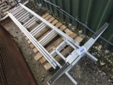 3 STAGE ALUMINIUM LADDER, 6FT CLOSED HEIGHT APPROX. THIS LOT IS SOLD UNDER THE AUCTIONEERS MARGIN SC