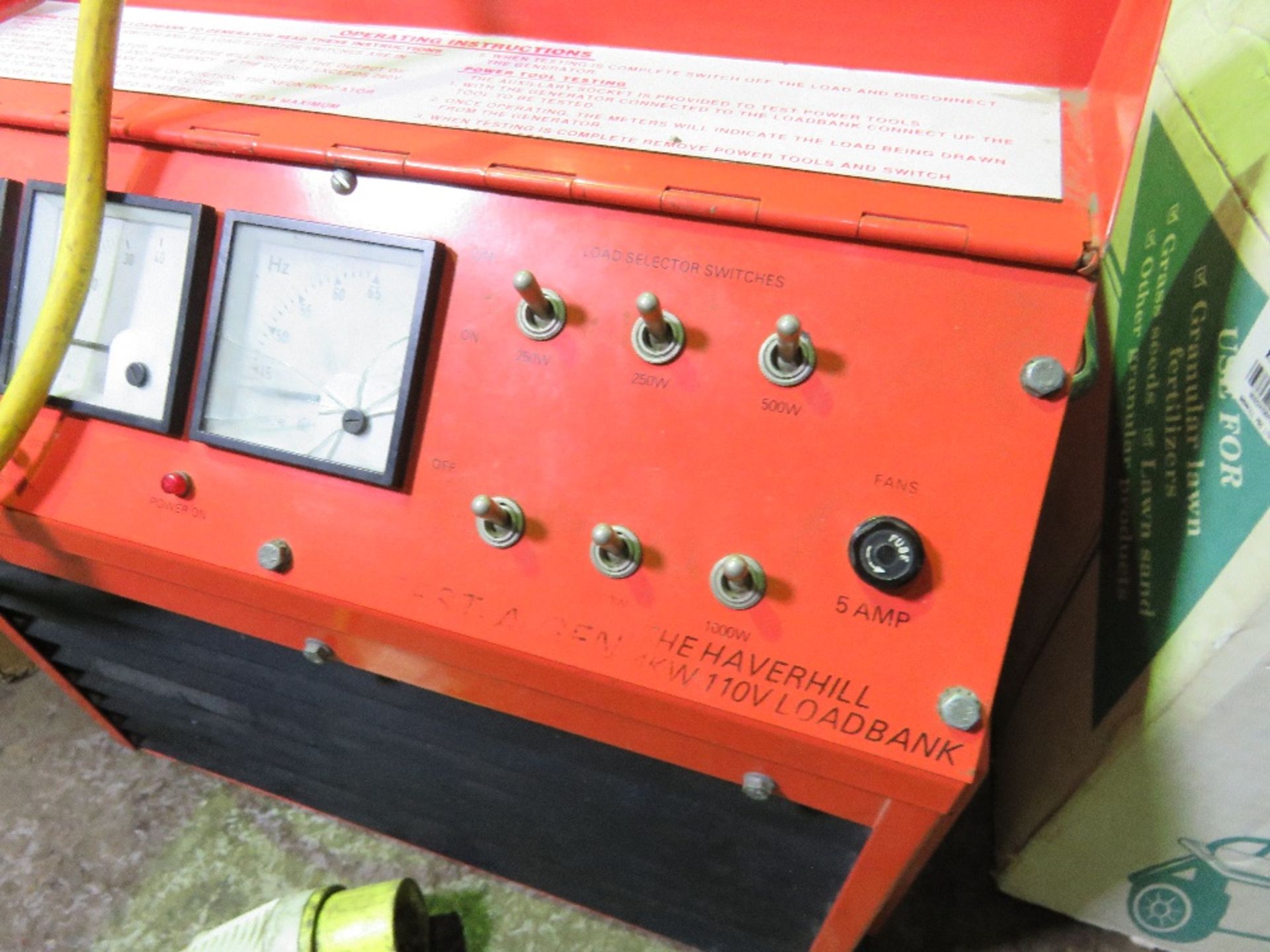 HAVERHILL 110VOLT LOAD BANK GENERATOR TESTER UNIT. THIS LOT IS SOLD UNDER THE AUCTIONEERS MARGIN SCH - Image 2 of 2