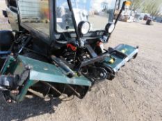 HAYTER 5 GANG T44 CABBED RIDE ON CYLINDER MOWER WITH KUBOTA ENGINE. WHEN TESTED WAS SEEN TO DRIVE, M