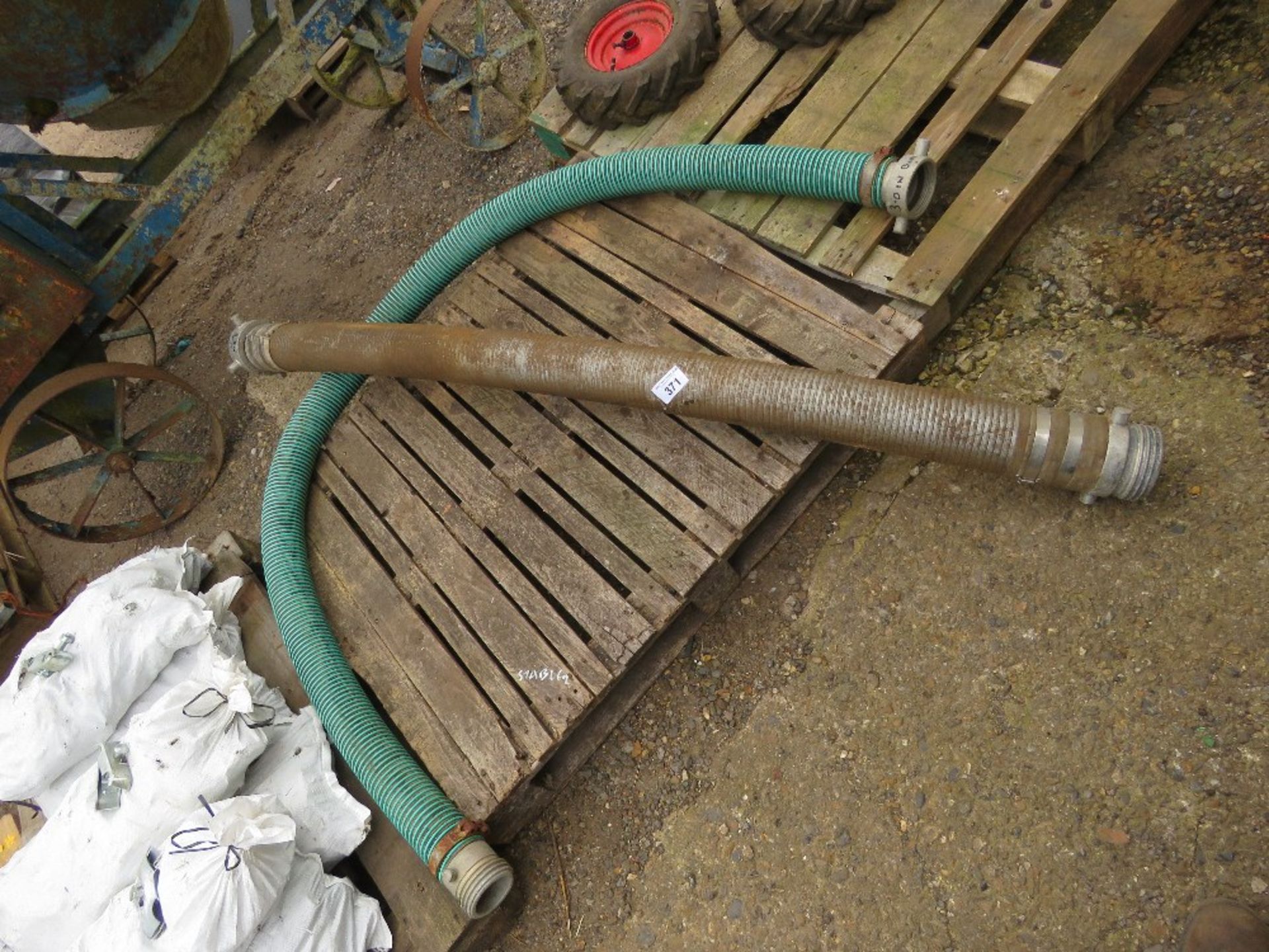 2 X FLEXIBLE WATER PUMP SUCTION HOSES 3" AND 3.5" BORE APPROX.