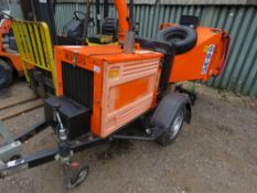 TIMBERWOLF TW150DHB TOWED CHIPPER UNIT, 6" RATED, YEAR 2014. DIRECT FROM LOCAL COMPANY AS PART OF TH