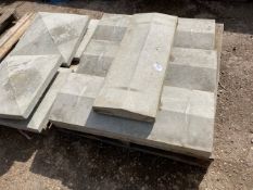 2 X PALLETS CONTAINING CAST CONCRETE WALL AND PILLAR CAPS
