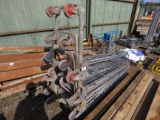 4 X WHEELED CAGE TROLLEYS. THIS LOT IS SOLD UNDER THE AUCTIONEERS MARGIN SCHEME, THEREFORE NO VAT WI