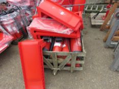 PALLET OF ASSORTED FIRE EXTINGUISHERS WITH STANDS, APPROXIMATELY 15NO IN TOTAL. SOURCED FROM LONDON