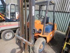 NISSAN 2.5TONNE RATED DIESEL FORKLIFT TRUCK. WHEN TESTED WAS SEEN TO LIFT AND DRIVE, STEER AND BRAKE