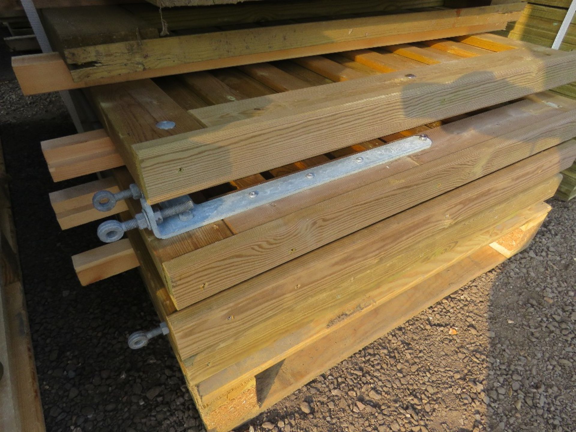 STACK OF 9 X ASSORTED TIMBER GARDEN GATES. - Image 3 of 3