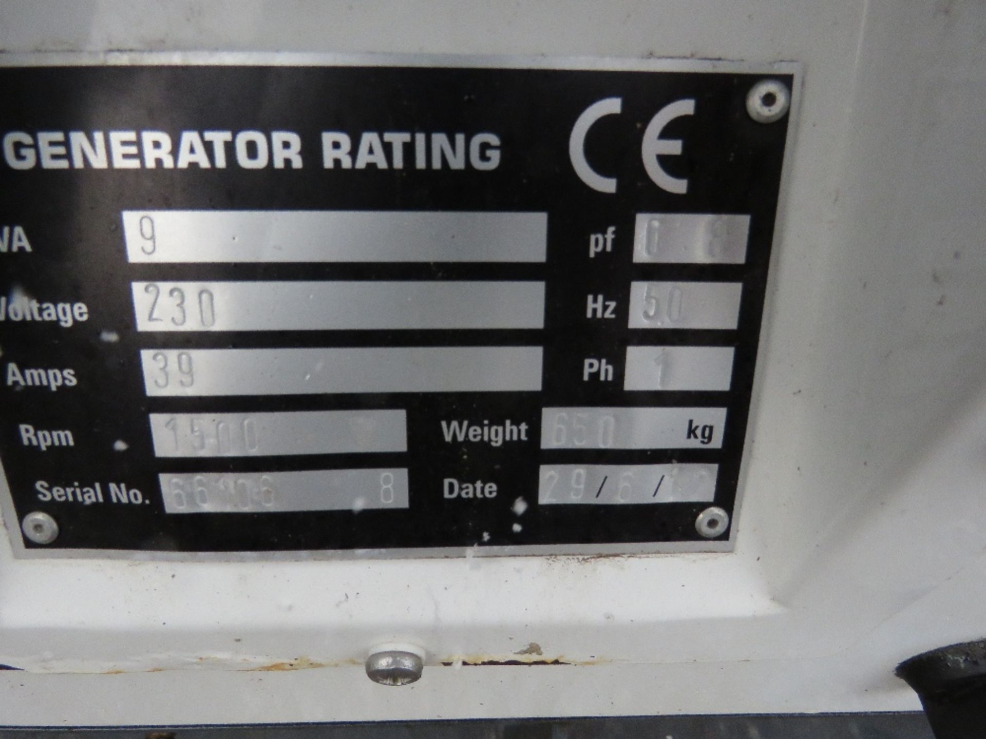 HARRINGTON HGI COMPACT GENERATOR SET, KUBOTA 3 CYLINDER DIESEL ENGINE. PREVIOUSLY USED FOR POWERING - Image 6 of 7