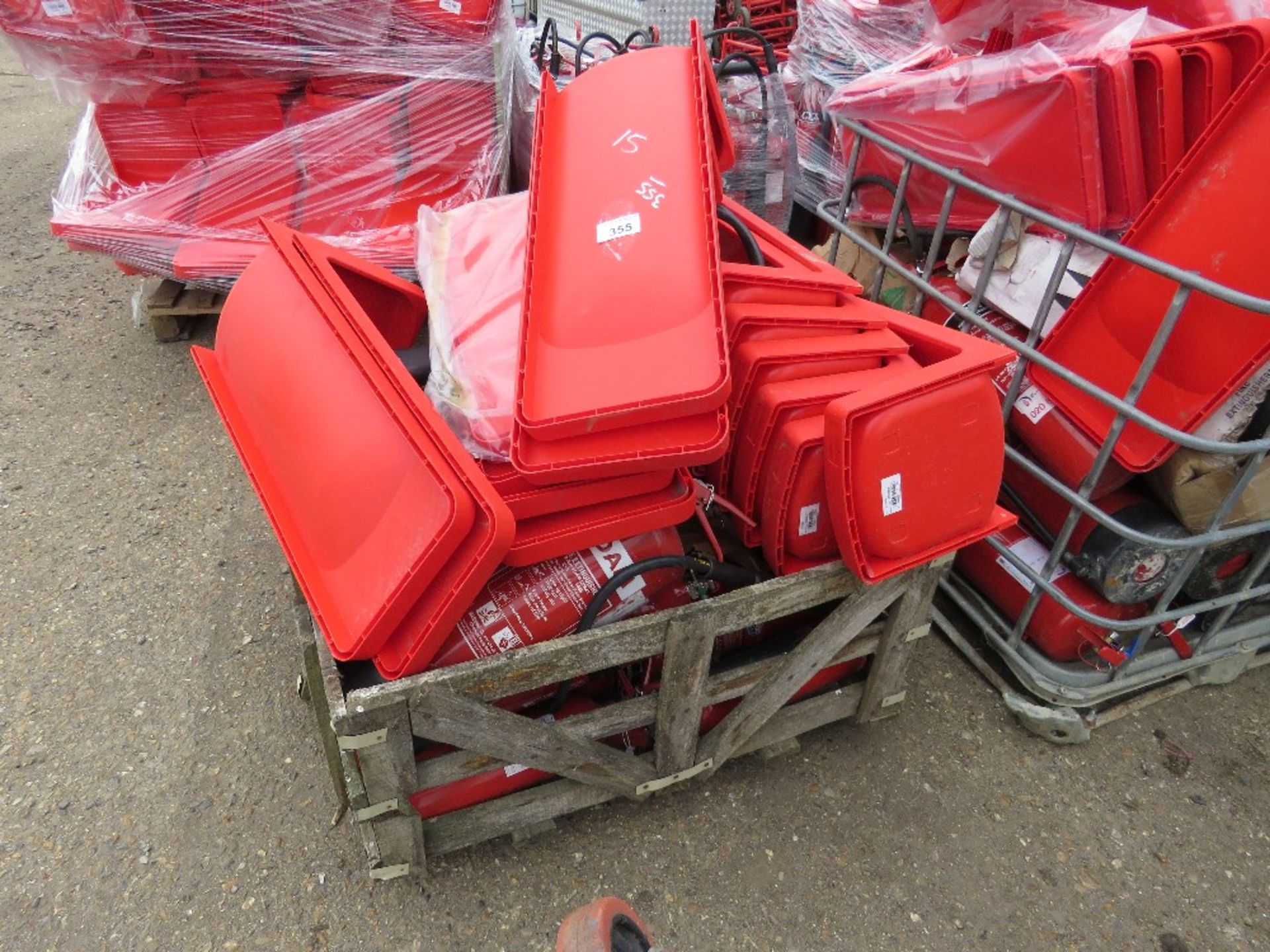 PALLET OF ASSORTED FIRE EXTINGUISHERS WITH STANDS, APPROXIMATELY 15NO IN TOTAL. SOURCED FROM LONDON - Image 2 of 3