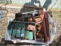 PALLET OF ASSORTED FENCING BOST BASES/SPIKES. THIS LOT IS SOLD UNDER THE AUCTIONEERS MARGIN SCHEME,