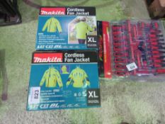 4 X MAKITA CORDLESS FAN JACKETS.