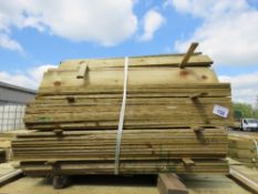PACK OF FEATHER EDGE TIMBER CLADDING BOARDS. 0.9M LENGTH X 10CM WIDTH APPROX.
