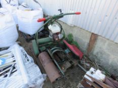HONDA ENGINED CYLINDER MOWER WITH ROLLER SEAT.