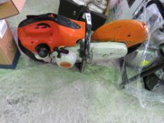 STIHL TS410 PETROL SAW WITH A BLADE.