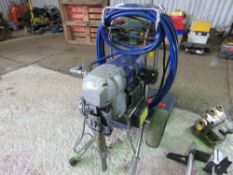 PO36 MODEL AIRLESS SPRAYER UNIT, 110VOLT POWERED WITH HOSE AND GUN. UNTESTED, CONDITION UNKNOWN.