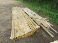 2 X BUNDLES OF TIMBER: 1@1.5" SQUARE 69NO PIECES APPROX PLUS 1 @ 3X1" AND 2X1" MIXED