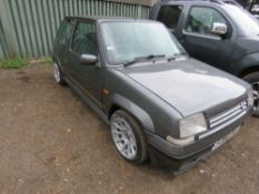 RENAULT 5 GT TURBO MODERN CLASSIC CAR REG: F280 PUT. LARGE HISTORY FOLDER. UNFINISHED PROJECT. WITH