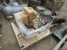 PALLET OF DECORATIVE PLANT STANDS ETC. THIS LOT IS SOLD UNDER THE AUCTIONEERS MARGIN SCHEME, THEREFO