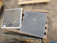 2 X DRAIN COVERS WITH SURROUNDS.