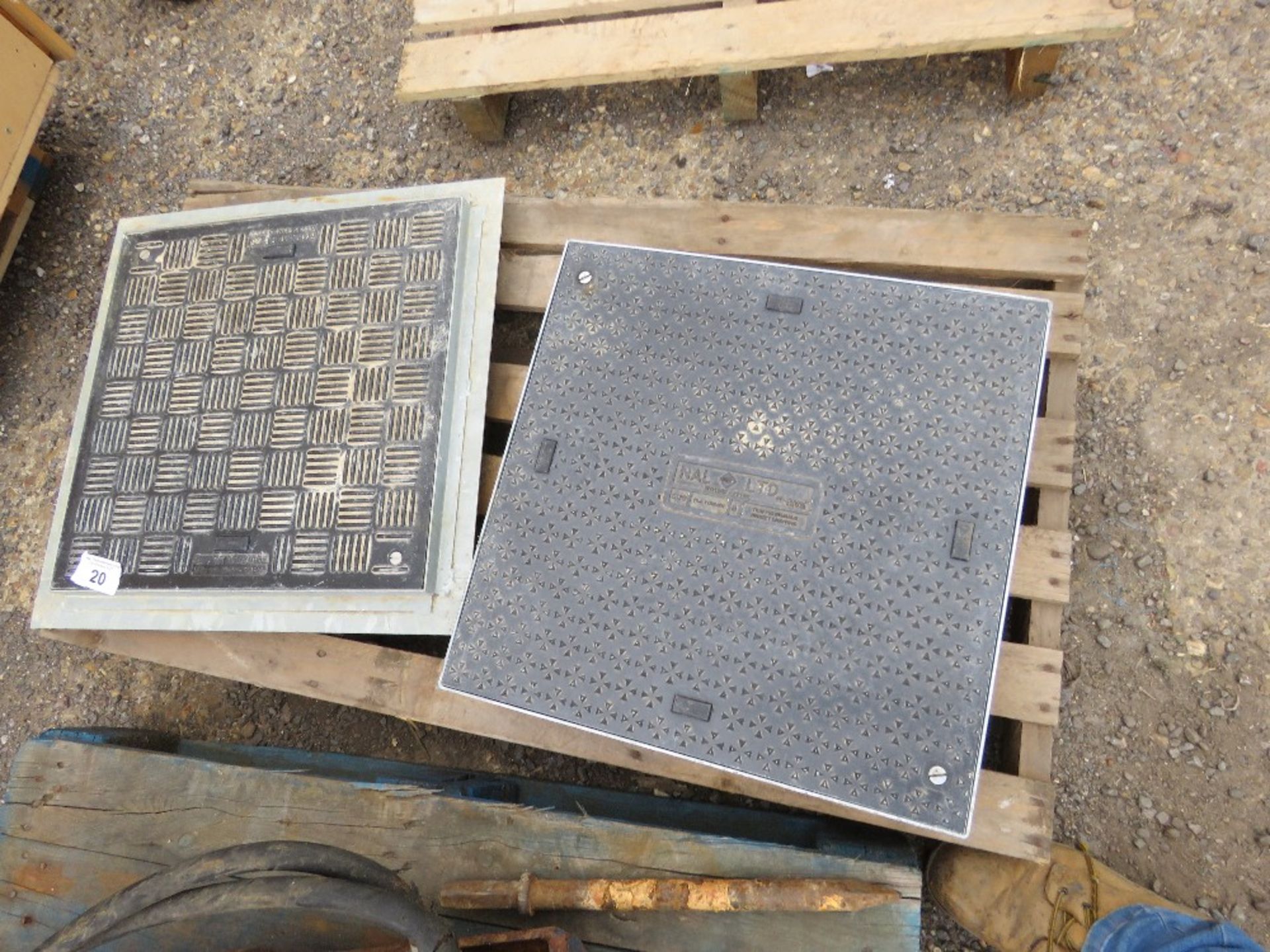 2 X DRAIN COVERS WITH SURROUNDS.