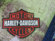 HARLEY DAVIDSON CAST METAL SIGN.