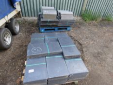 2 X PALLETS CONTAINING 50X PACKS OF SLATE EFFECT TILES (750NO) PLUS 22NO RIDGES AS SHOWN