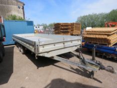 TWIN AXLED DROP SIDE TRAILER, 20FT LENGTH APPROX. THIS LOT IS SOLD UNDER THE AUCTIONEERS MARGIN SCHE