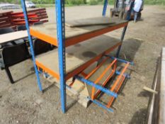 2 X ORANGE AND BLUE WORKSHOP RACKS.