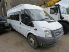 FORD TRANSIT 13 SEATER MINIBUS REG:GJ13 ZHB. LOG BOOK TO FOLLOW ONCE SOLD. DIRECT FROM LOCAL EVENTS