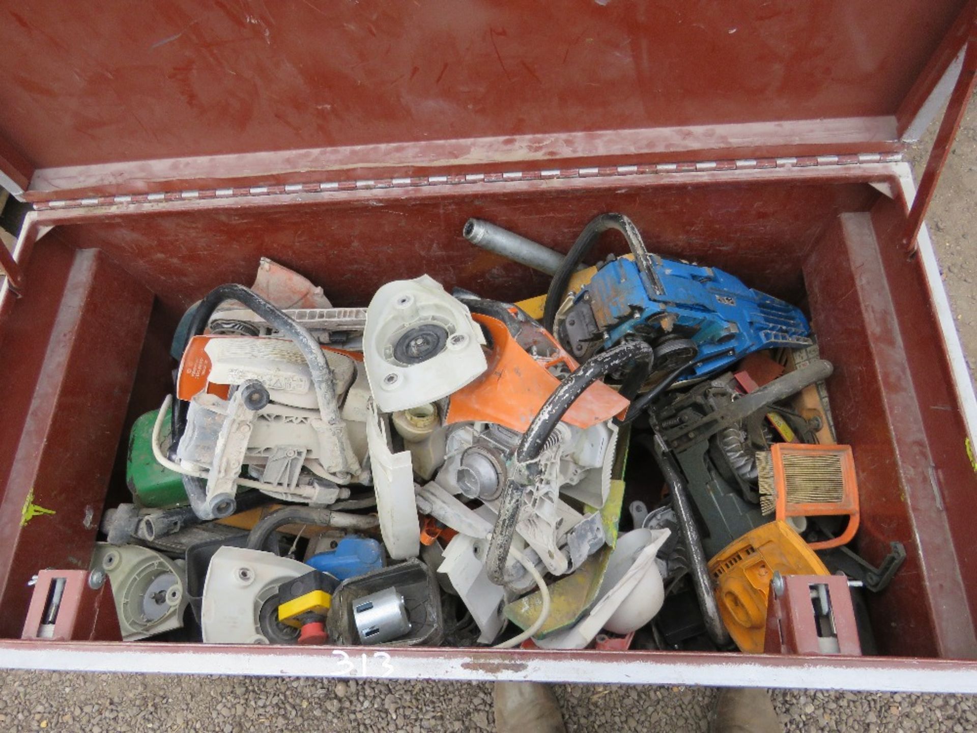 TOOL BOX CONTAINING STIHL PETROL SAW PARTS ETC. SOURCED FROM DEPOT CLOSURE.