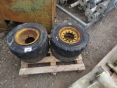 4 X SOLID FORKLIFT WHEELS 18X7-8. THIS LOT IS SOLD UNDER THE AUCTIONEERS MARGIN SCHEME, THEREFORE NO