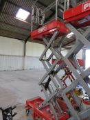 POPUP PUSH 8 SCISSOR LIFT ACCESS UNIT, MAXIMUM WORKING HEIGHT 4.5M. WHEN TESTED WAS SEEN TO LIFT AND