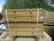 PACK OF FEATHER EDGE TREATED CLADDING BOARDS. 0.9M LENGTH X 10CM WIDTH APPROX