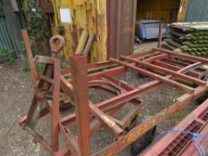 HEAVY DUTY TURNTABLE 4 WHEEL TRAILER, 8FT LENGTH APPROX. THIS LOT IS SOLD UNDER THE AUCTIONEERS MARG
