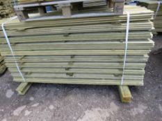 PACK OF PRESSURE TREATED SHIPLAP TIMBER CLADDING BOARDS @ 1.73M LENGTH 10CM WIDE APPROX.