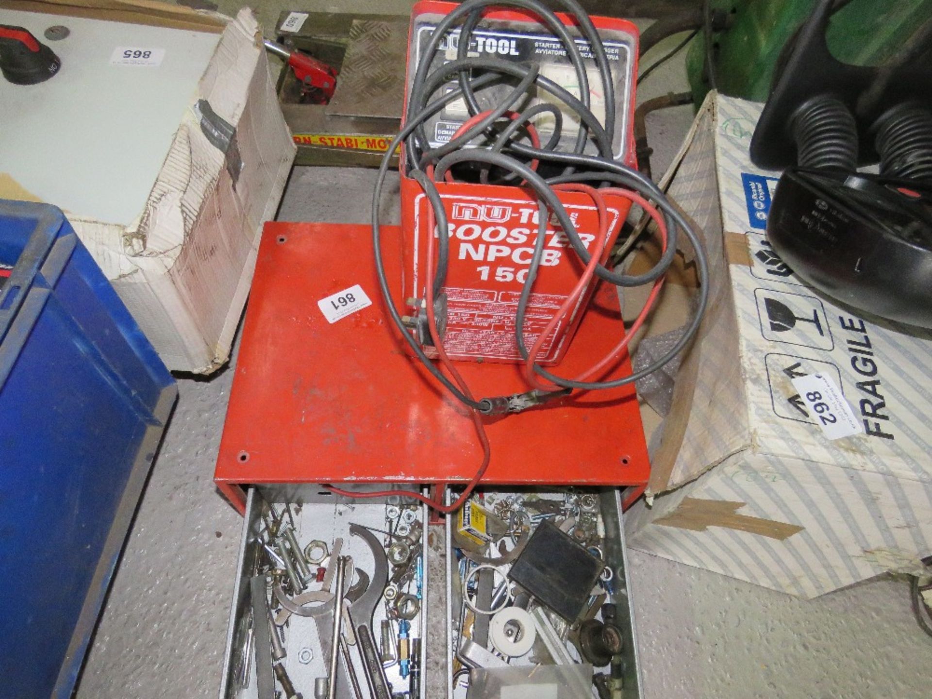 CHARGER UNIT PLUS A RED TOOL CHEST WITH CONTENTS. THIS LOT IS SOLD UNDER THE AUCTIONEERS MARGIN SCHE - Image 2 of 2