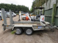 IFOR WILLIAMS GH94BT MINI EXCAVATOR TRAILER, YEAR 2019 BUILD. 9FT X 4FT, 2.7TONNE RATED. BALL HITCH