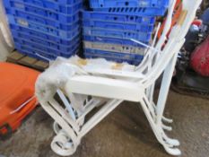 3 X UNUSED SETS OF METAL GARDEN BENCH ENDS. THIS LOT IS SOLD UNDER THE AUCTIONEERS MARGIN SCHEME, TH