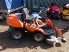 HUSQVARNA R216AWD RIDE ON MOWER, YEAR 2016. BRIEF TESTING: BATTERY WAS FLAT/STARTER NOT ENGAGING??..