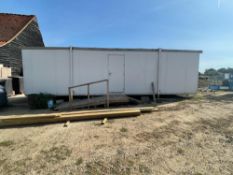 PORTABLE SECURE OFFICE, 32FT LENGTH THAT HAS BEEN USED AS A SITE OFFICE WITH SMALL KITCHEN AREA AT O