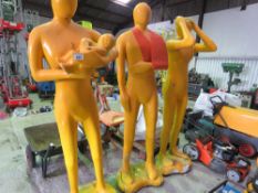 3 X YELLOW COLOURED NOVELTY GRP FIGURES, 7FT HEIGHT APPROX. THIS LOT IS SOLD UNDER THE AUCTIONEERS M