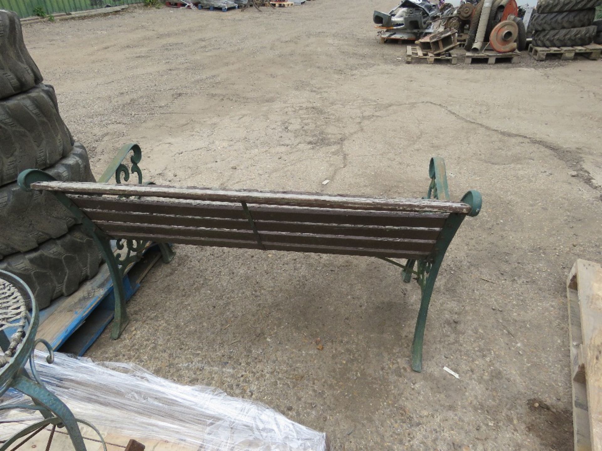 BENCH WITH CAST IRON ENDS. THIS LOT IS SOLD UNDER THE AUCTIONEERS MARGIN SCHEME, THEREFORE NO VAT WI - Image 2 of 2