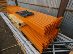 WHITE/ORANGE HEAVY DUTY PALLET RACKING PARTS INCLUDING 5 X UPRIGHT FRAMES (4BAYS)@ 6.45M HEIGHT AND