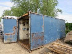 20FT STORAGE CONTAINER. WE CAN LOAD ONTO A SUITABLE VEHICLE AT NO EXTRA CHARGE. THIS LOT IS SOLD UND